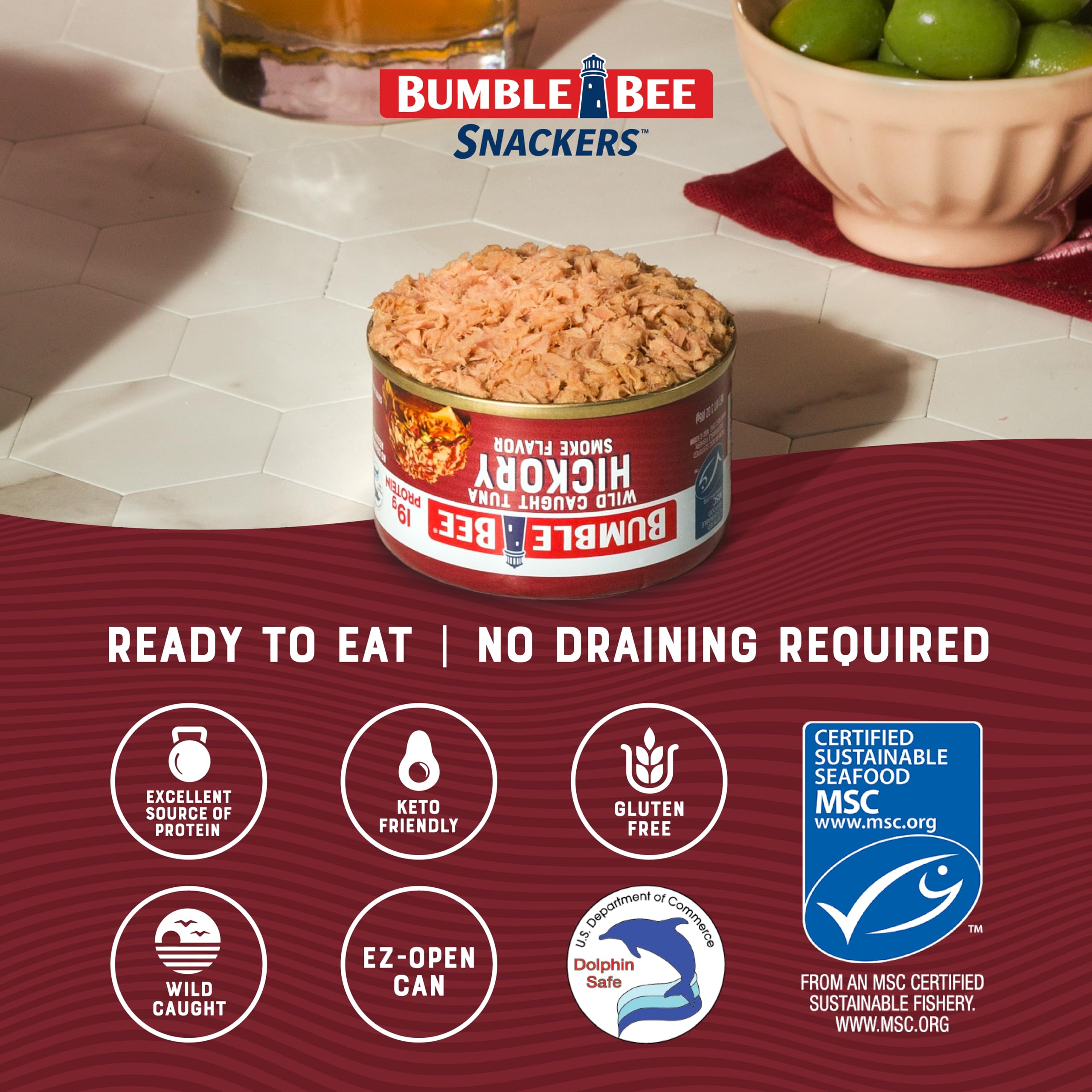 No draining required, convenient ready-to-eat tuna for on-the-go meals.