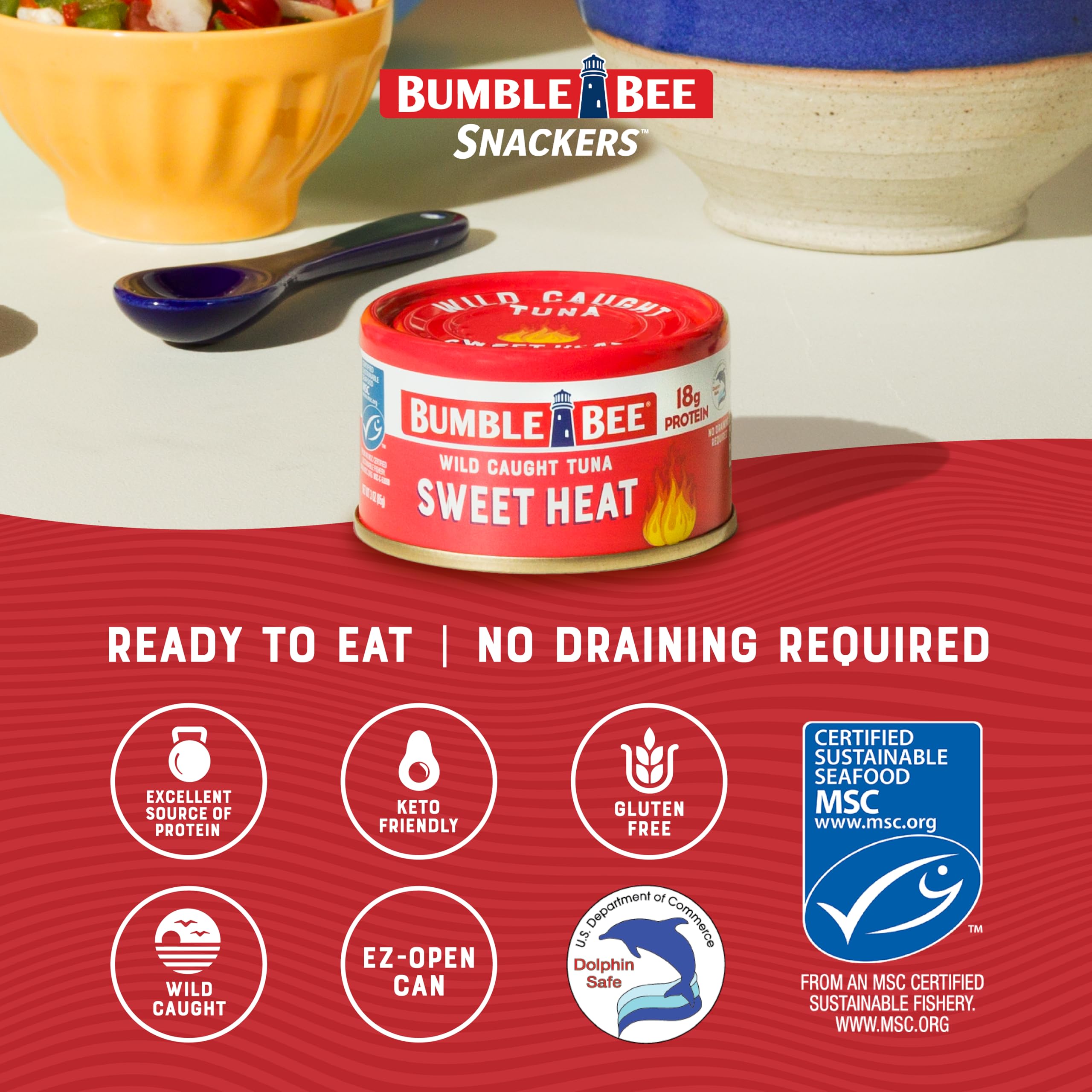 Bumble Bee Snackers Sweet Heat served in wrap demonstrates versatile, convenient meal ideas.