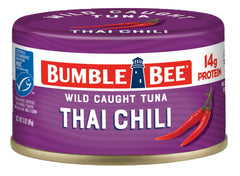 Bumble Bee Snackers Thai Chili open can ready-to-eat snack with bold flavor.