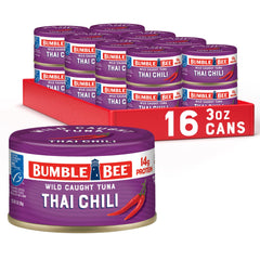 Bumble Bee Snackers Thai Chili tuna can ready for quick meals.