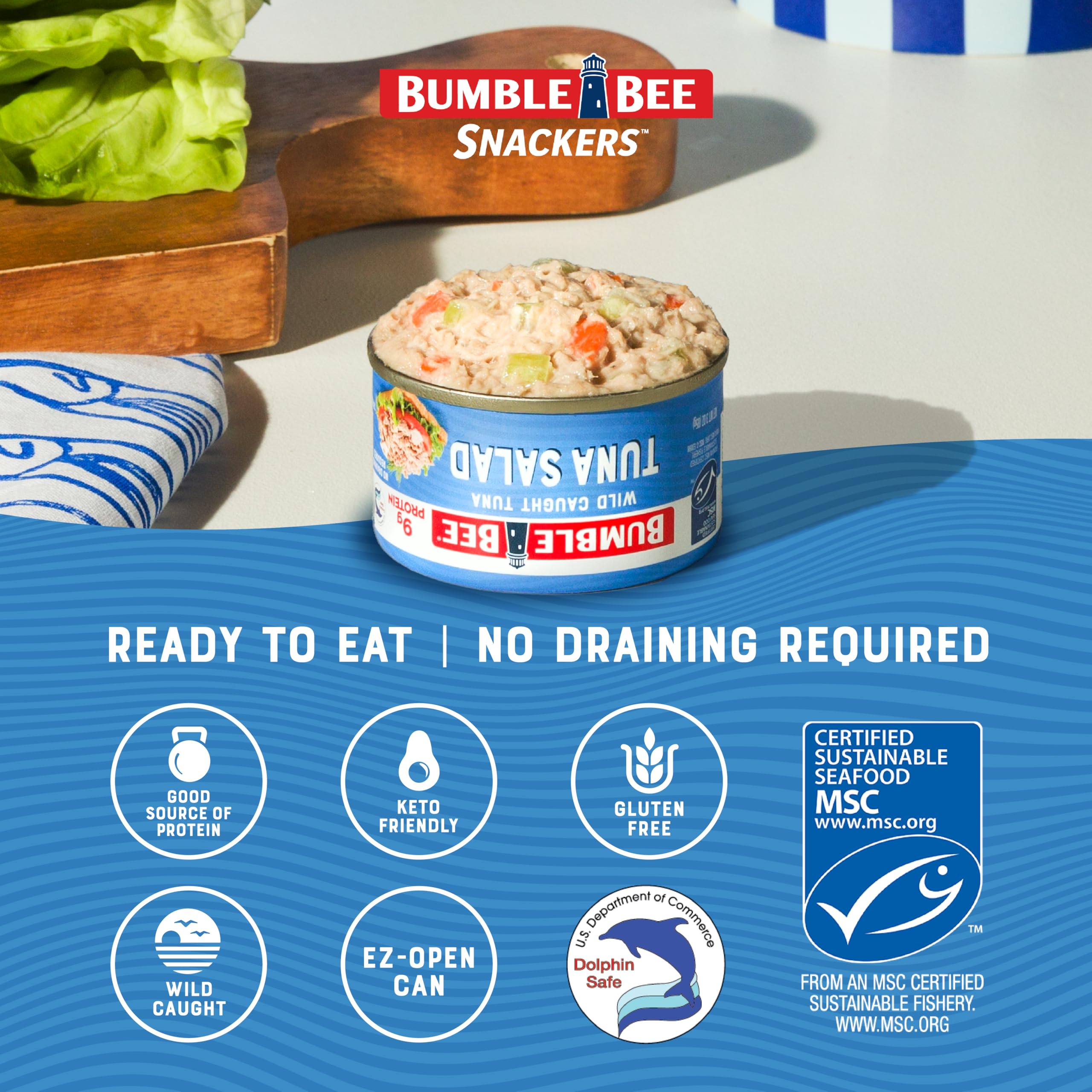 Bumble Bee Snackers tuna salad on a wrap or sandwich.