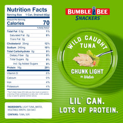 Bumble Bee Snackers wild-caught skipjack tuna ready to eat in minutes