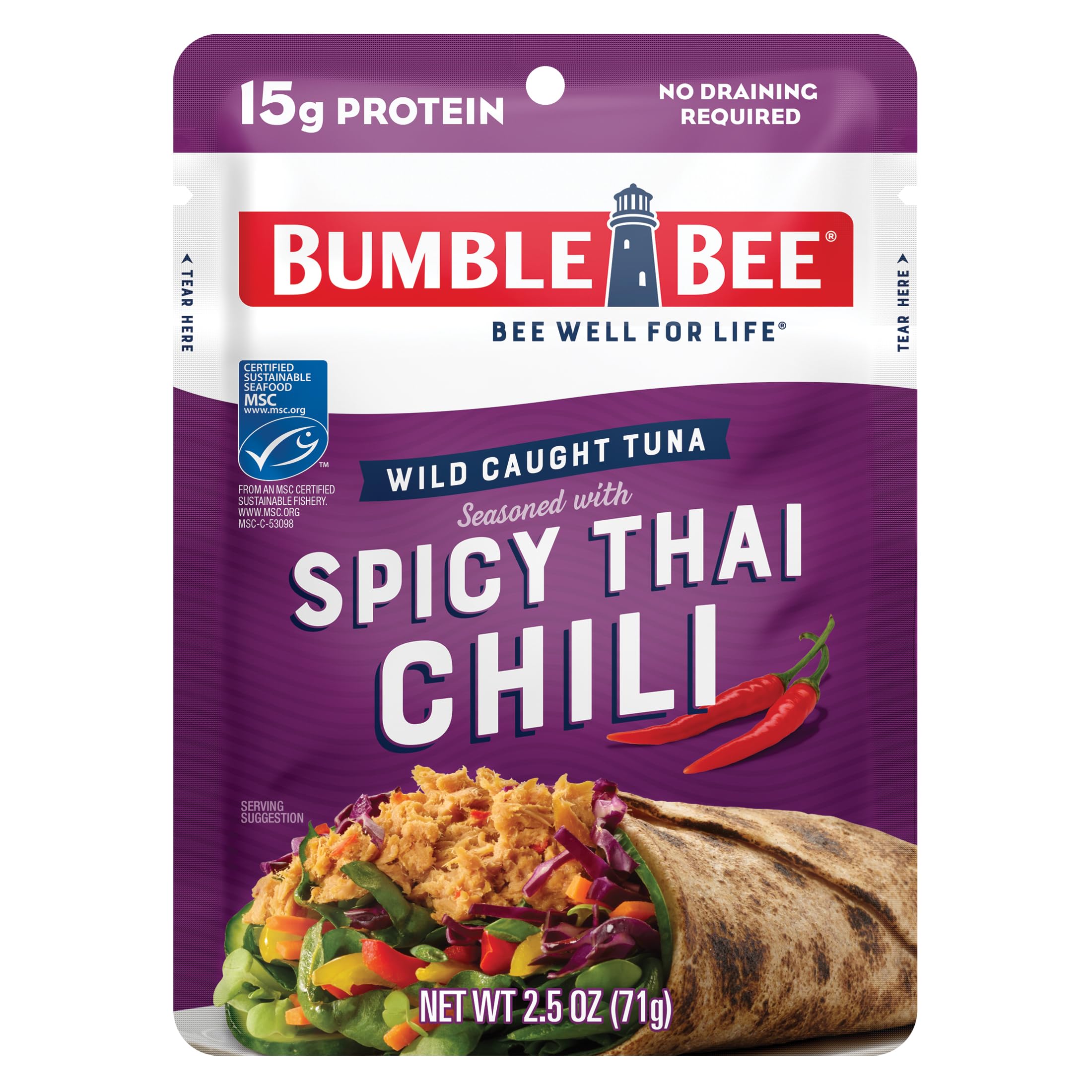 Bumble Bee Spicy Thai Chili Tuna Pouch pack for on-the-go meals