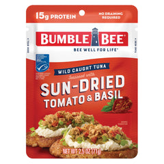 Bumble Bee sun-dried tomato basil tuna pouch ready to eat.
