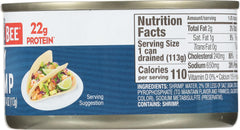 Bumble Bee Tiny Shrimp cooked and peeled, ideal for quick appetizers.