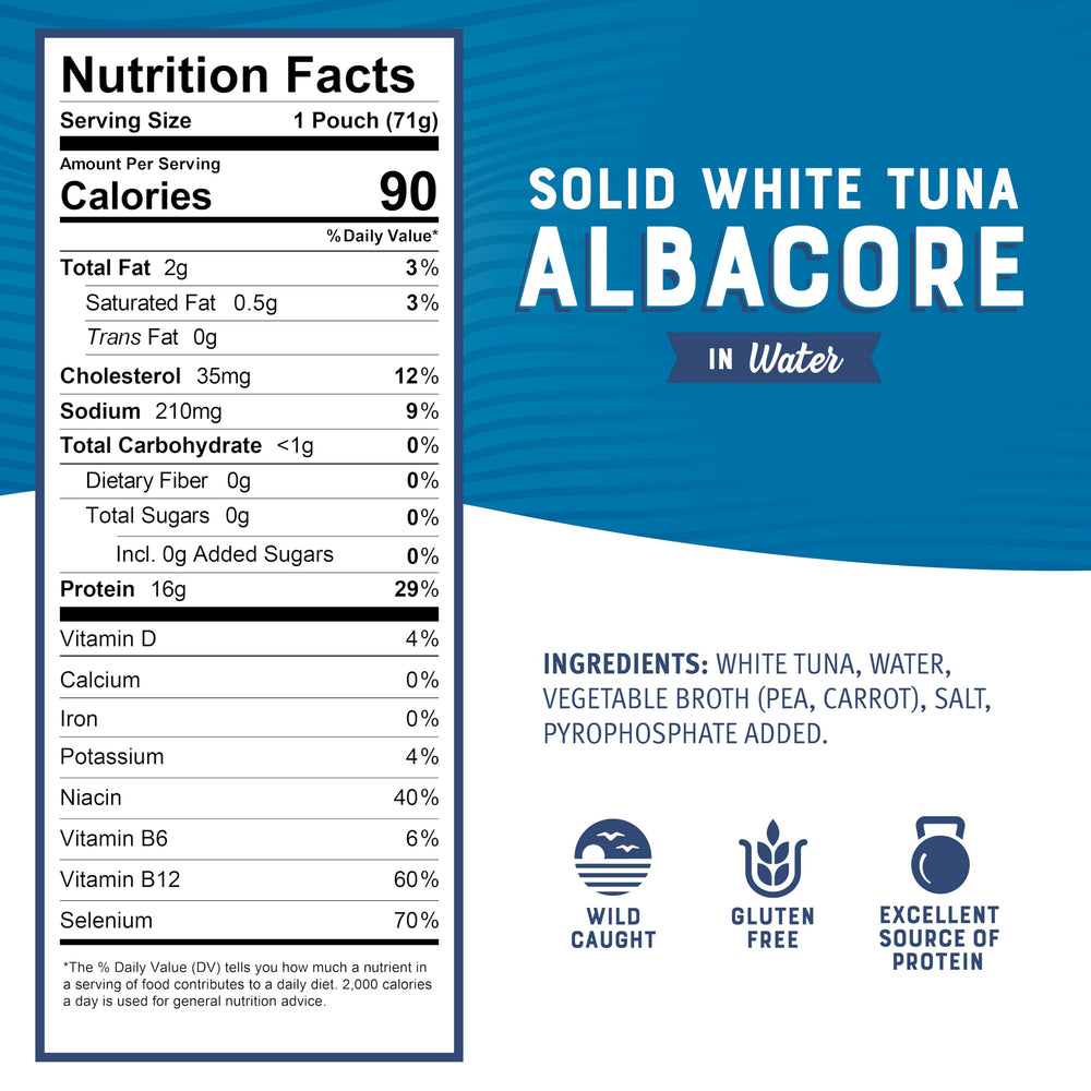 Bumble Bee tuna chunks close-up showing firm, white albacore