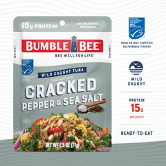Bumble Bee tuna in pack with spoon for instant pantry meals.