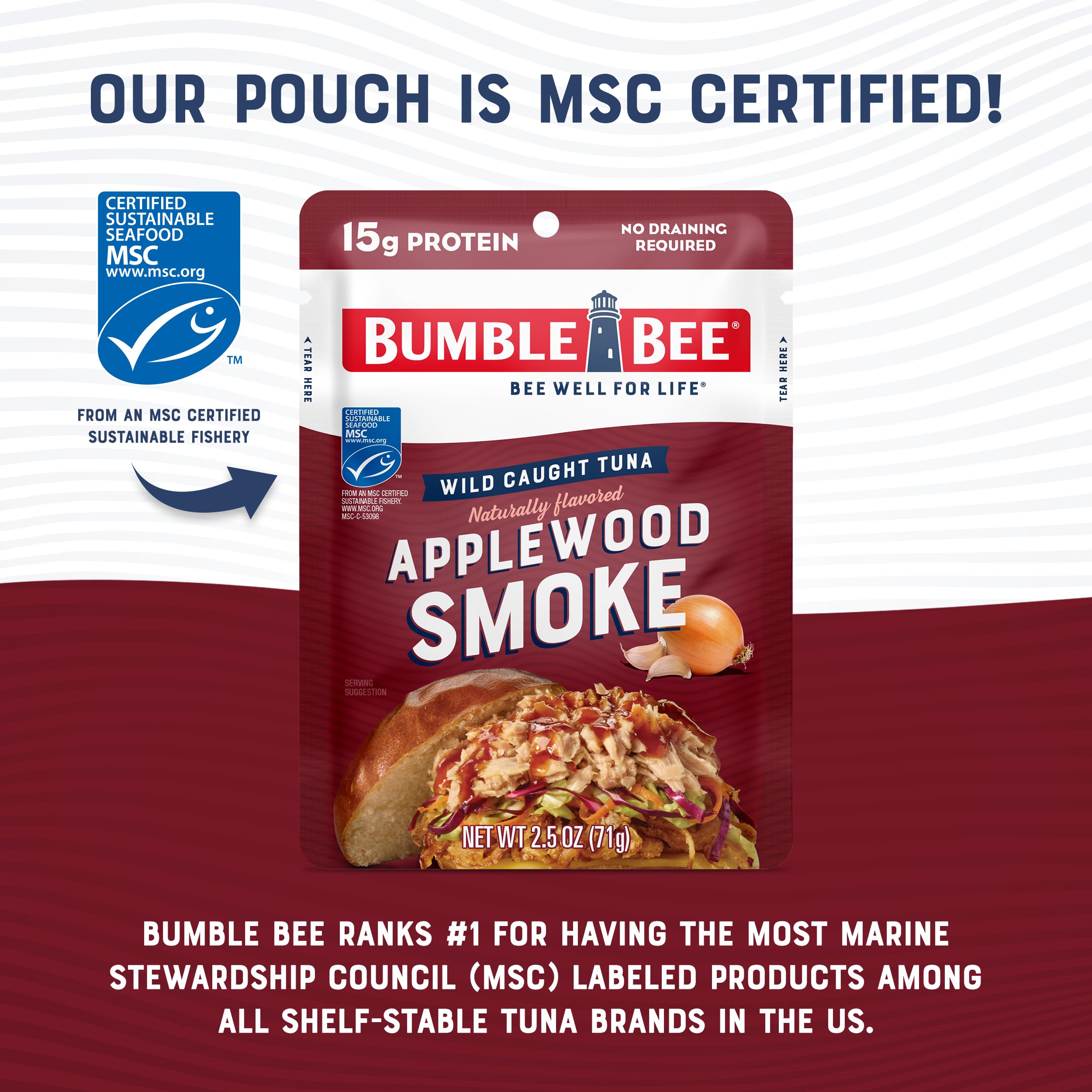Bumble Bee tuna in wrap showing convenient wrap-ready meal option.