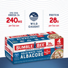 Bumble Bee albacore in oil stays flaky for casseroles, pasta, or tacos