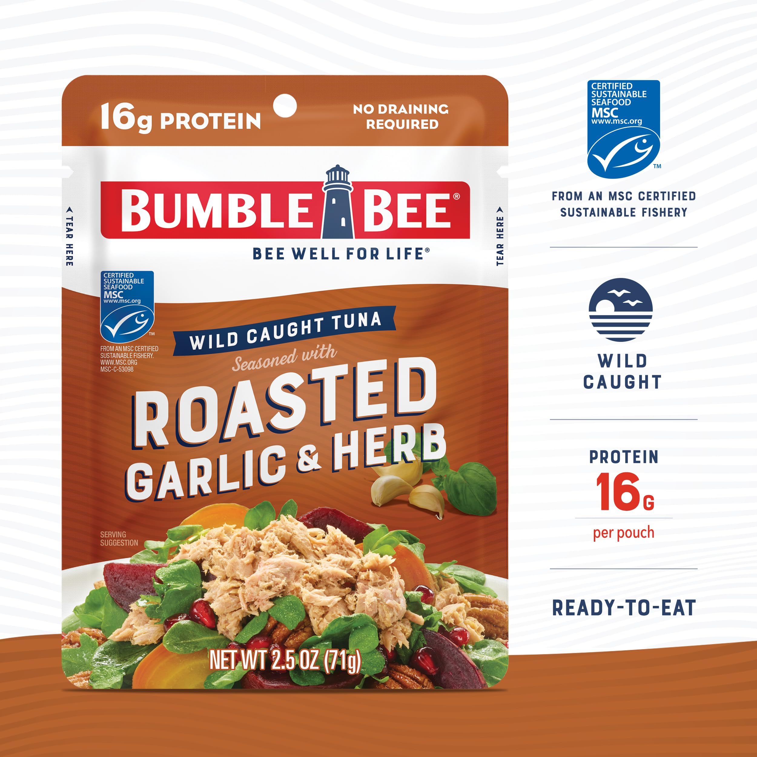 Bumble Bee tuna pouch on the go for quick protein