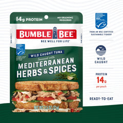 Bumble Bee tuna pouch with red bell pepper for versatile meals.