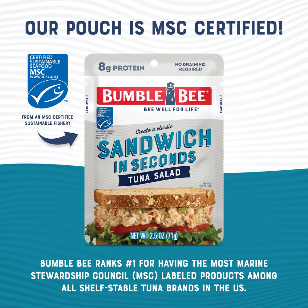 Bumble Bee tuna salad pouch with dressing complements wraps and salads