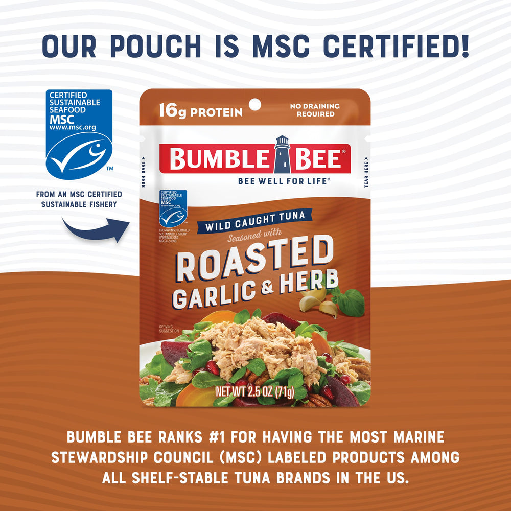 Bumble Bee tuna sandwich idea using roasted garlic & herb flavor