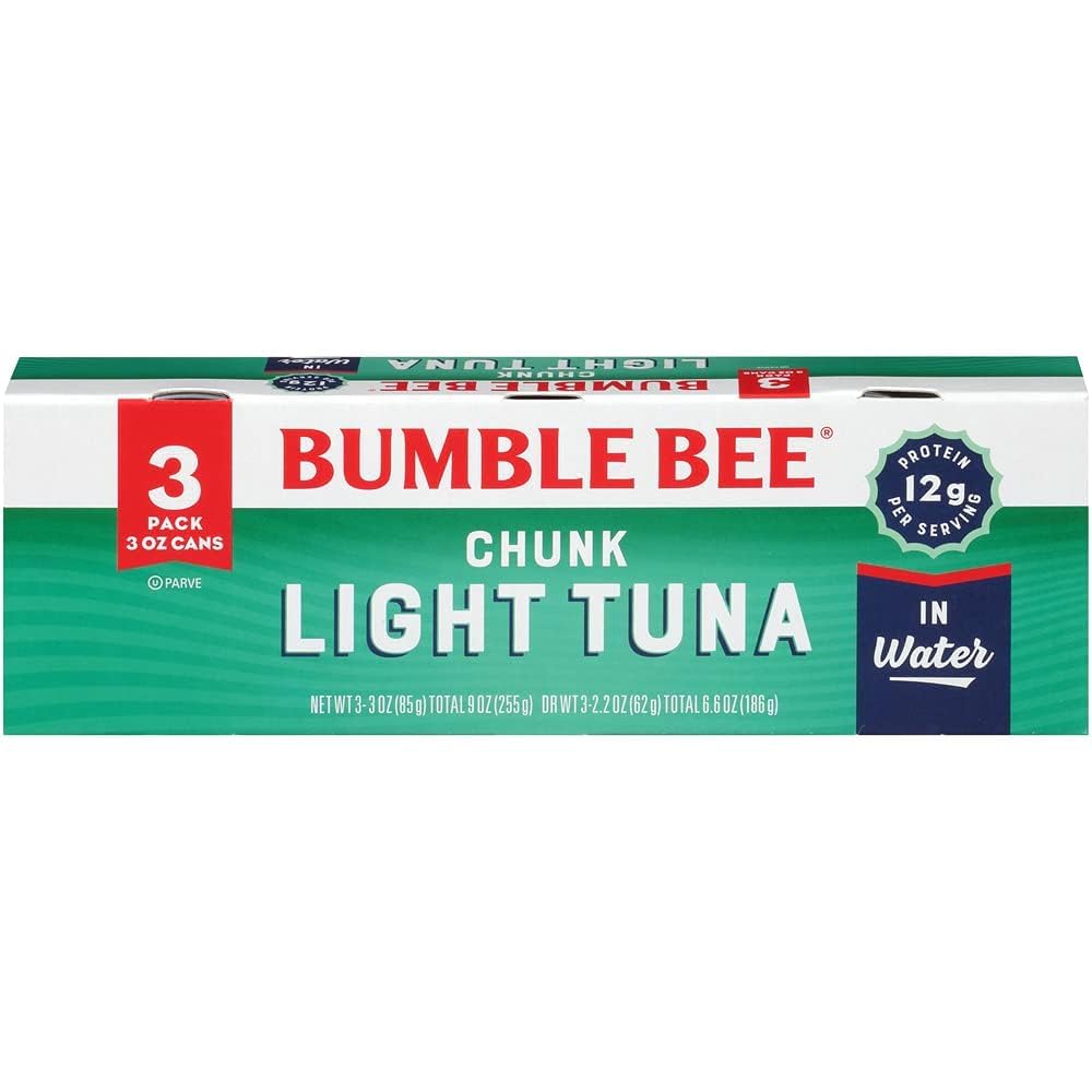 Bumble Bee Chunk Light Tuna in Water can highlighting lean protein.