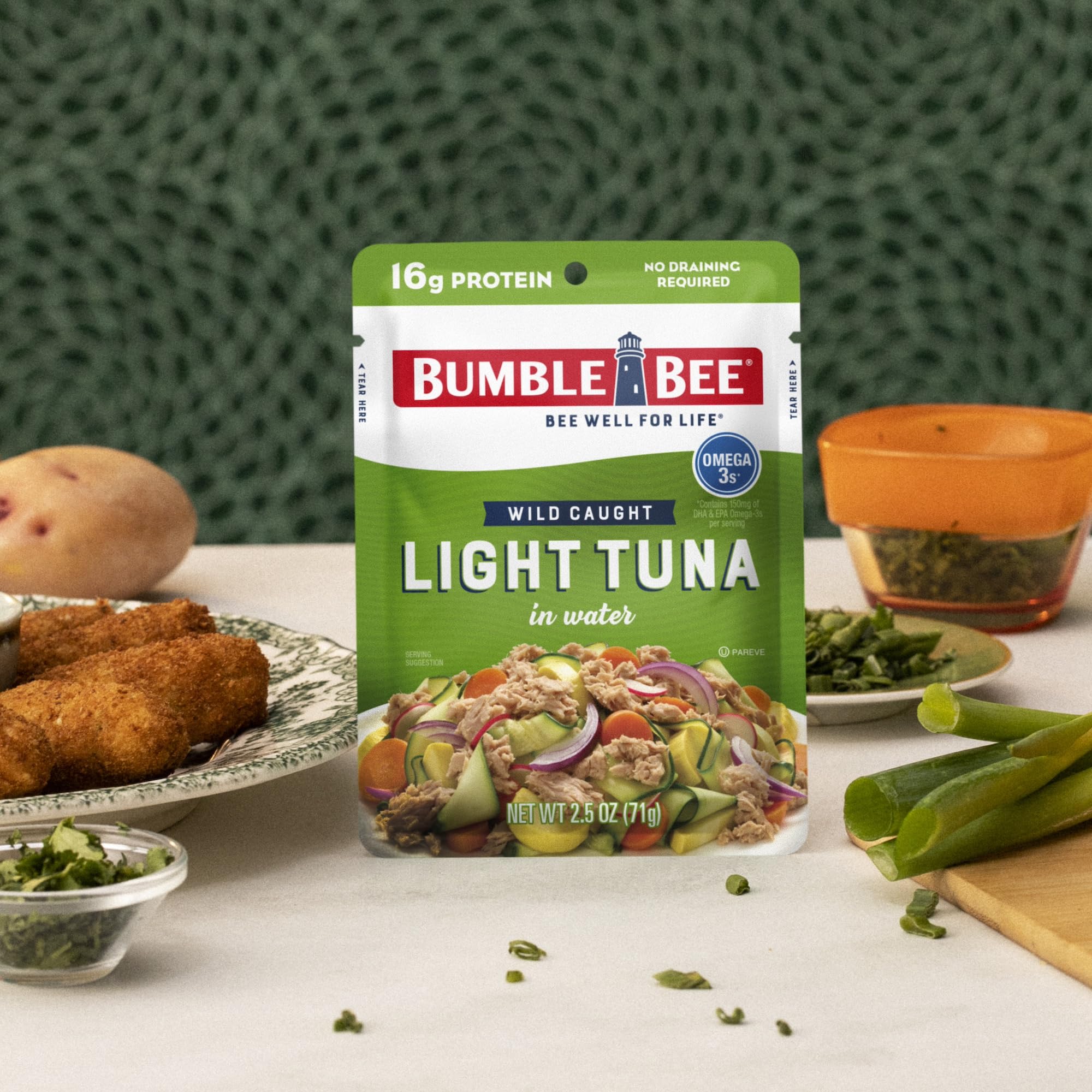 Bumble Bee tuna water pouch as a portable meal for busy days.