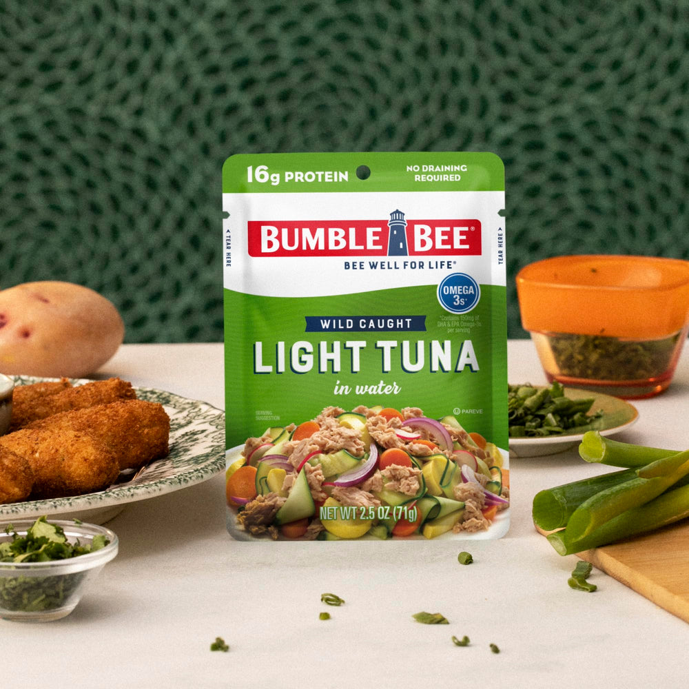 Bumble Bee tuna water pouch as a portable meal for busy days.