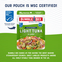 Bumble Bee tuna water pouch during sandwich assembly for a fast lunch.