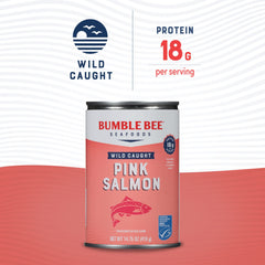 Bumble Bee wild-caught salmon with skin and bones, ideal for protein-rich recipes