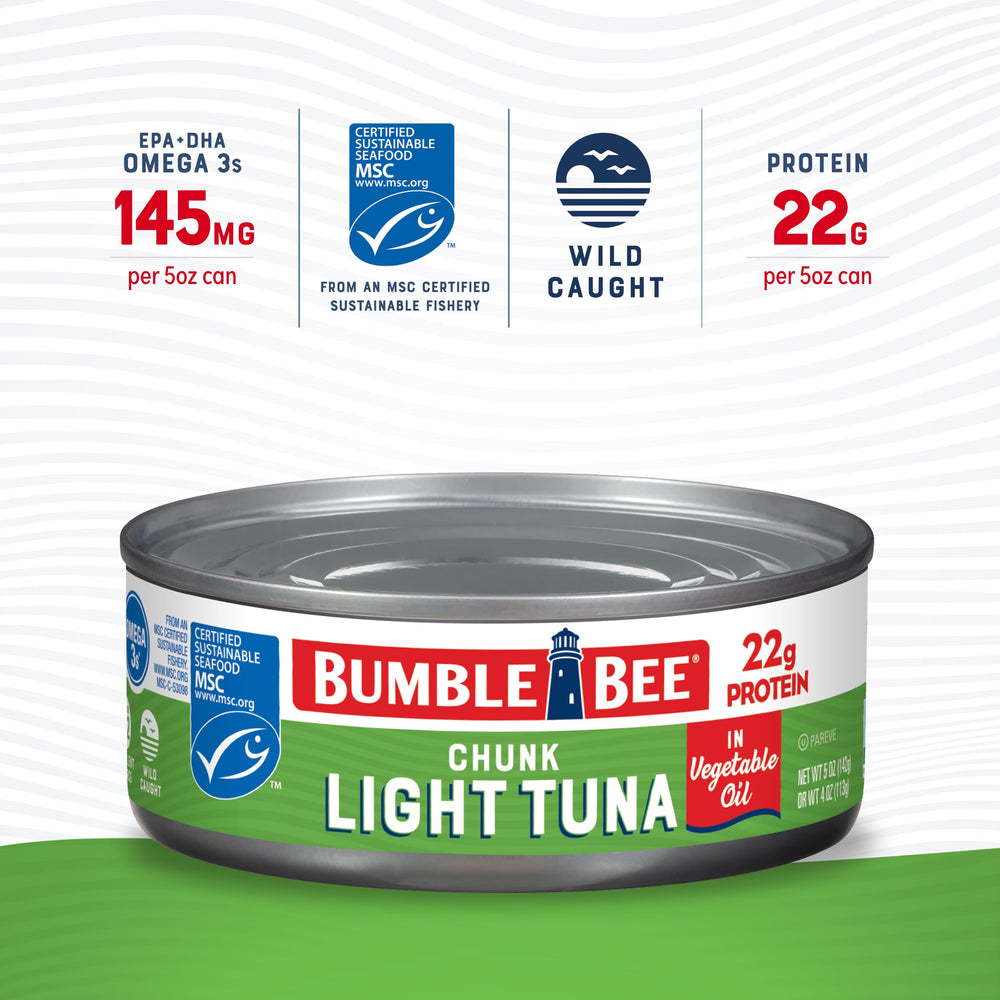 Bumble Bee wild-caught skipjack tuna highlighting sustainable sourcing