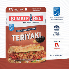 Bumble Bee Wild-Caught Teriyaki Tuna Pouch, ocean-friendly and ready to mix.