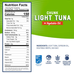 Bumble Bee wild-caught tuna in oil with flaky texture for quick meals.