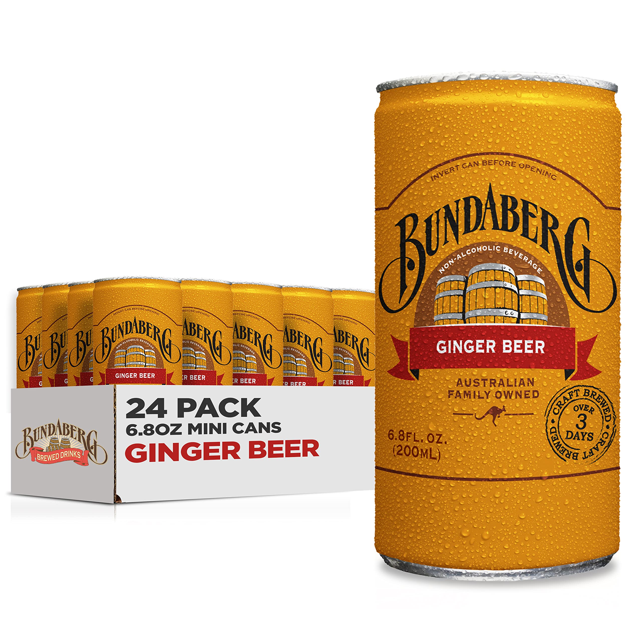 Bundaberg Ginger Beer 24-pack cans ideal for sharing at gatherings.