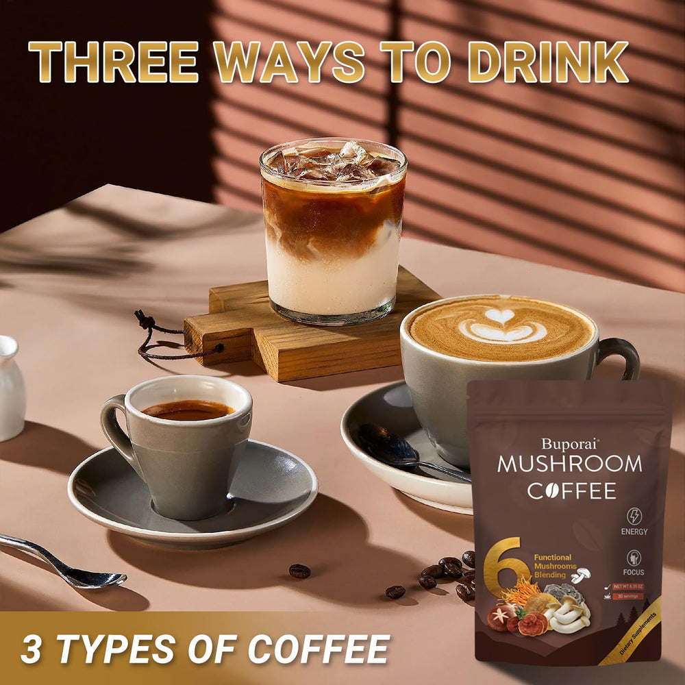 Morning ritual with Buporai mushroom coffee and dairy-free creamer