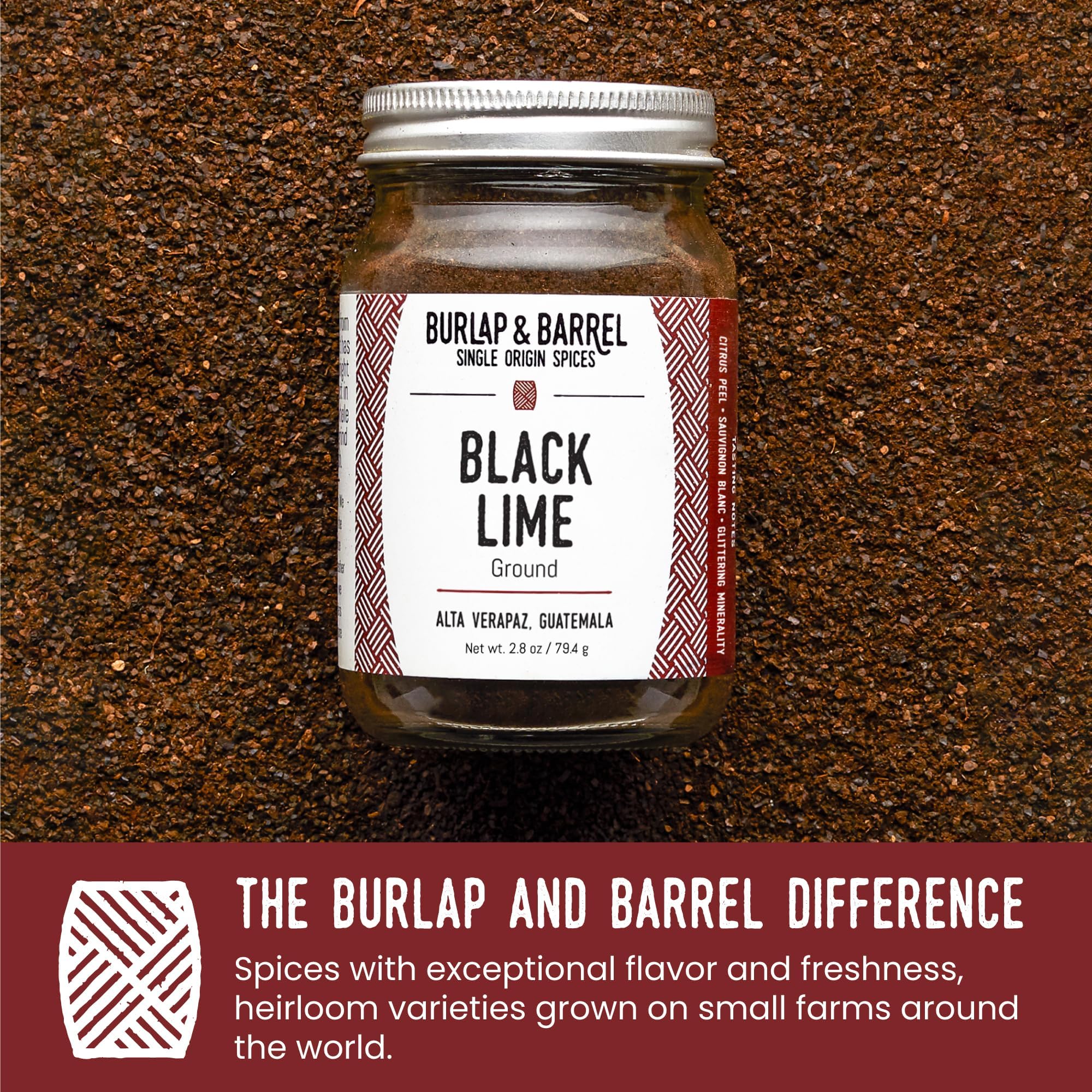 Ground Black Lime on kebabs adds savory tart notes to grilling