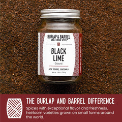 Ground Black Lime on kebabs adds savory tart notes to grilling