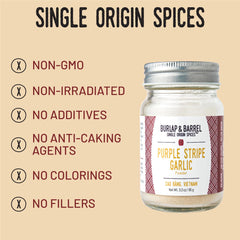 Burlap & Barrel kitchen scene with Purple Stripe Garlic Powder