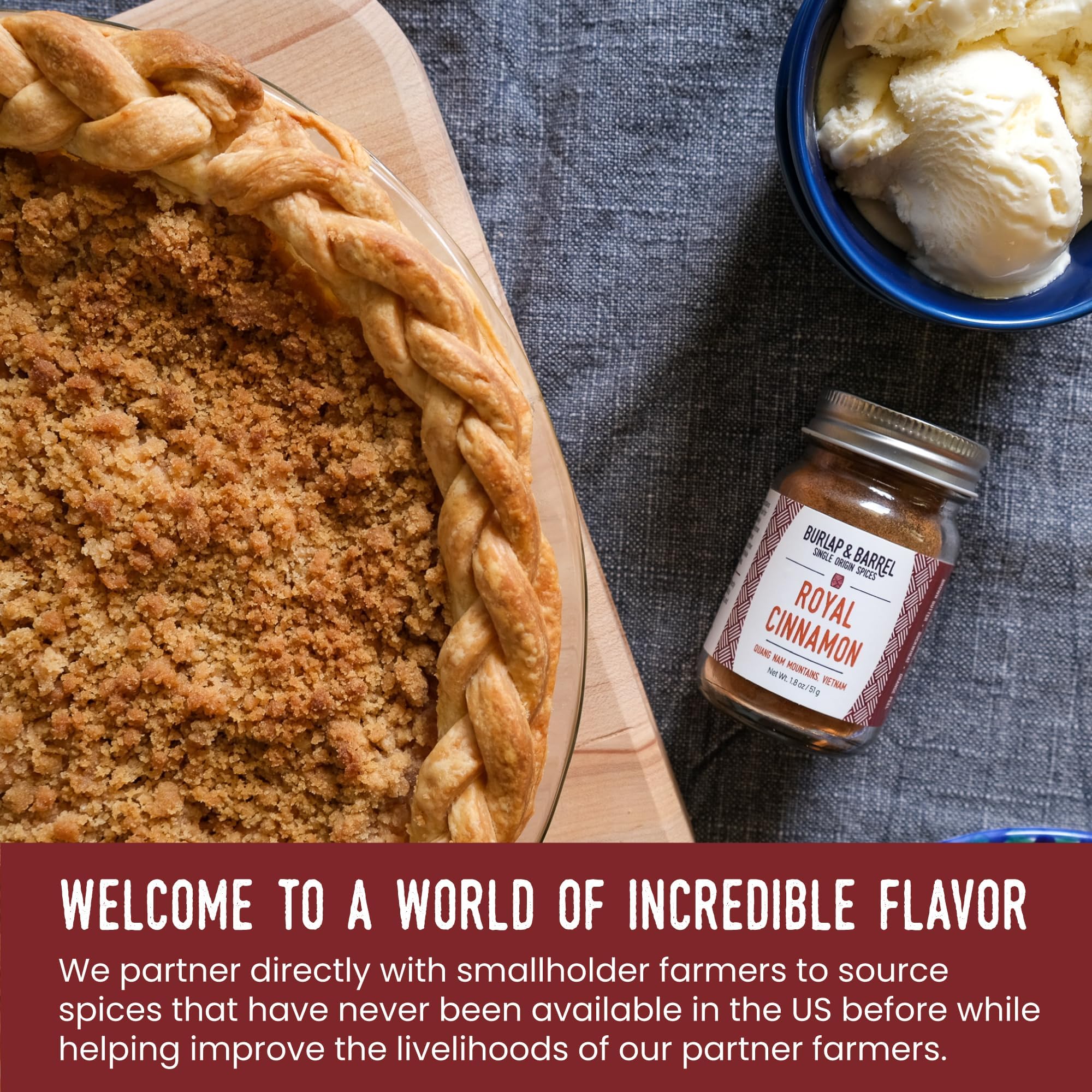 Burlap & Barrel Royal Cinnamon notes swirl in batter, suggesting warm aromatic flavor