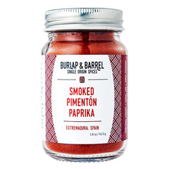 Burlap and Barrel smoked pimentón paprika jar enhances stews with rich smokiness