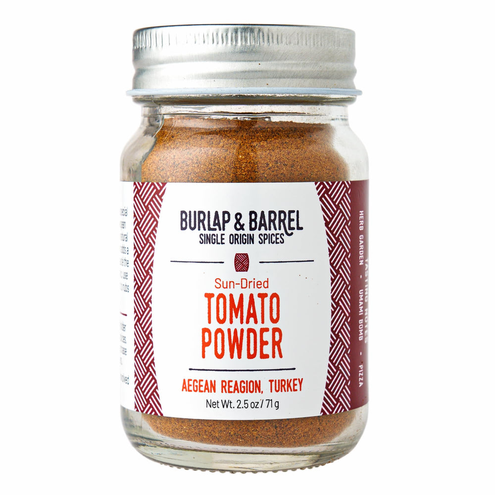 Burlap & Barrel tomato powder jar adds savory depth to meals