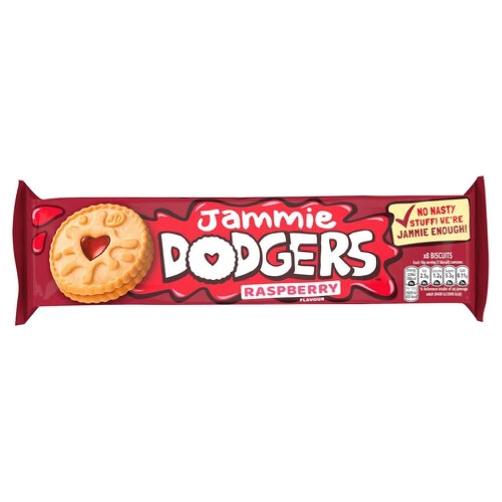 Burtons Jammie Dodgers Original 140 biscuits on a plate with raspberry-apple jam