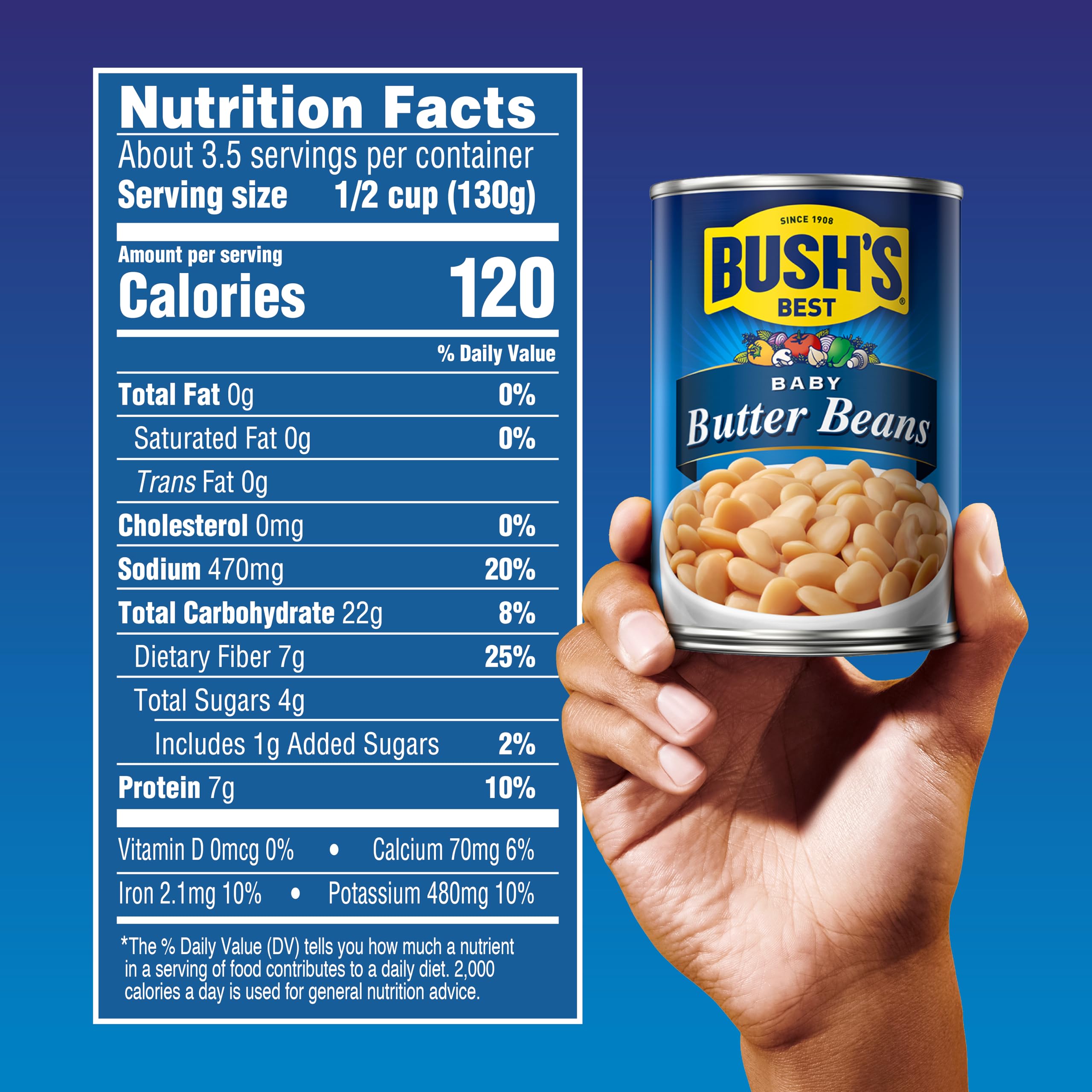 Bush's Best Baby Butter Beans offer creamy texture in a bowl for salads.