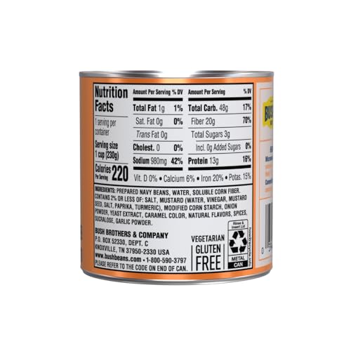 Bush's Best baked beans served in a bowl, ready for a quick, protein-rich meal.