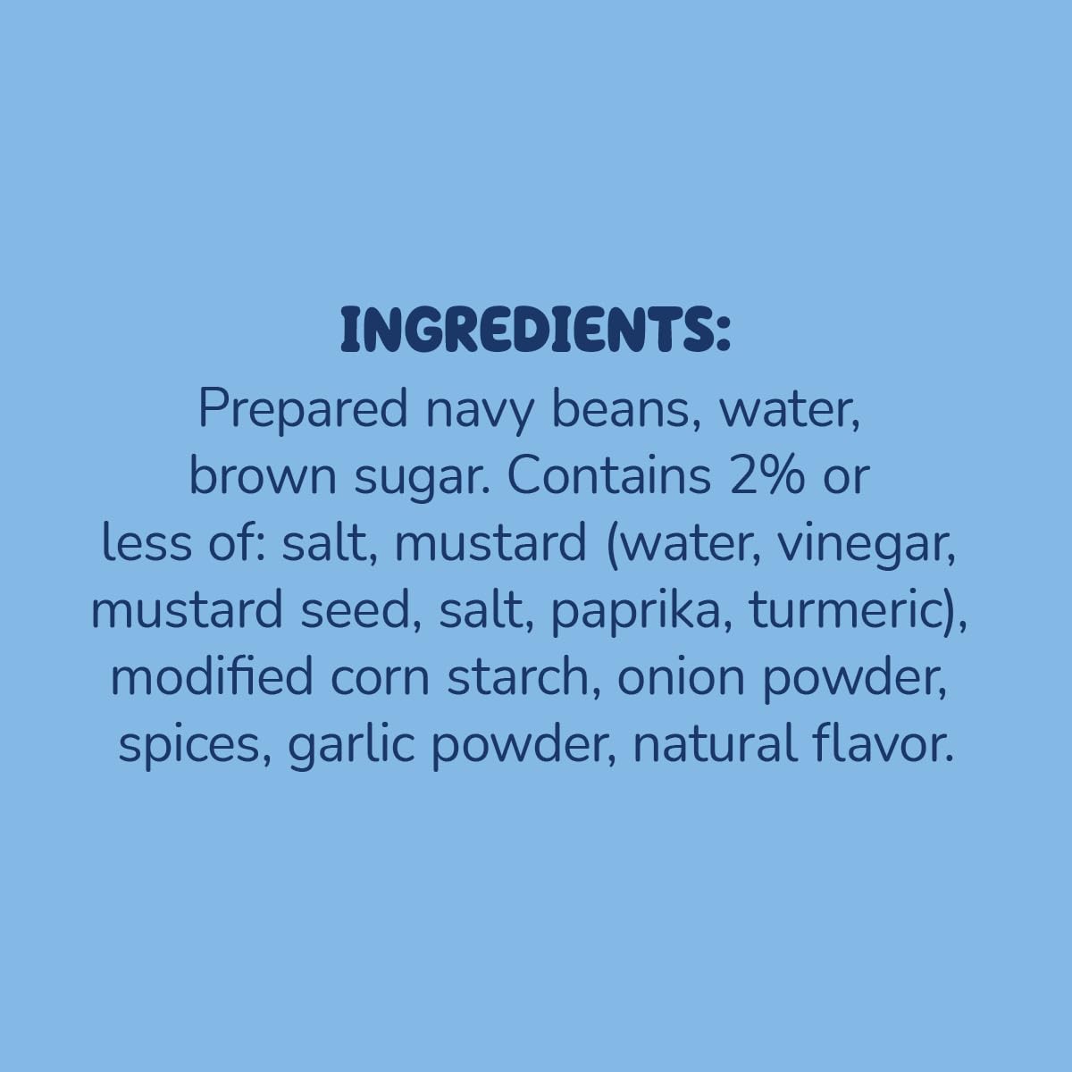 Bush's Best Bluey Baked Beans label closeup highlights brown sugar sauce and vegetarian recipe