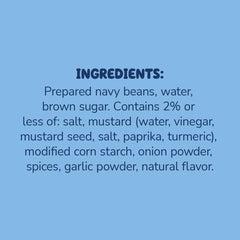 Bush's Best Bluey Baked Beans label closeup highlights brown sugar sauce and vegetarian recipe