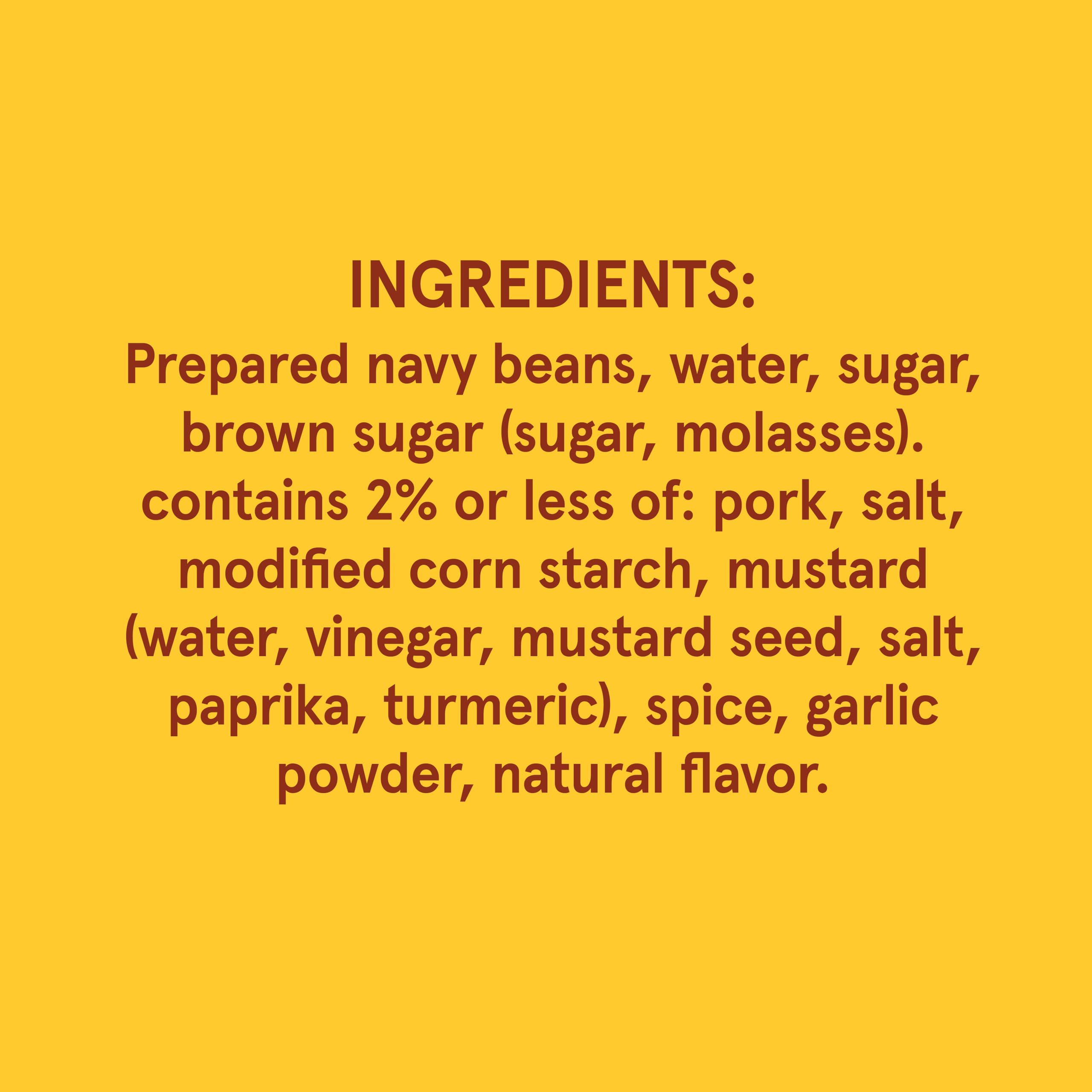 Navy beans in Bush's Best Boston sauce highlighting protein and fiber