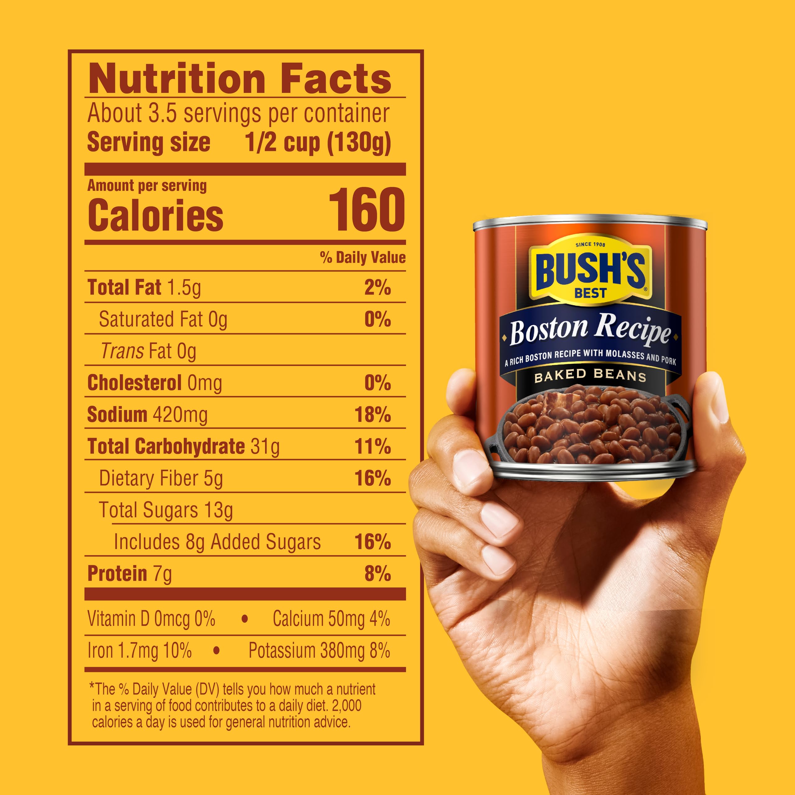 Close-up of glossy sauce with molasses and spices on Bush's Best beans