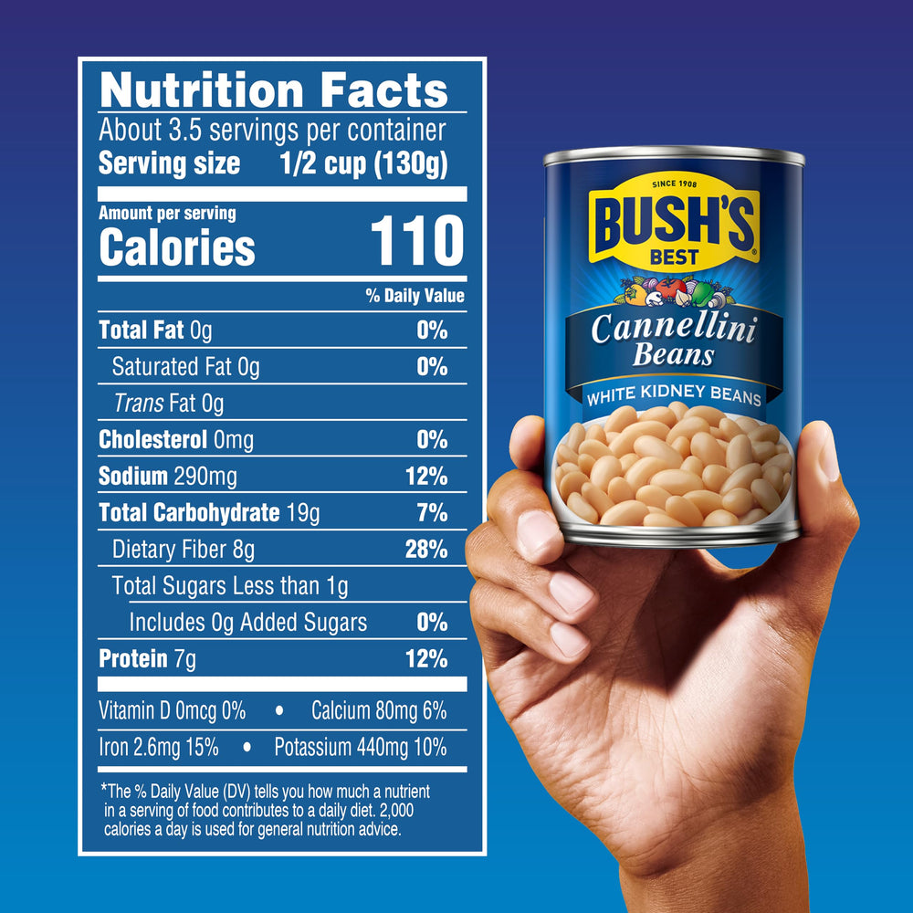 Bush's Best Cannellini beans pack shot for pantry staples and easy weeknight meals.