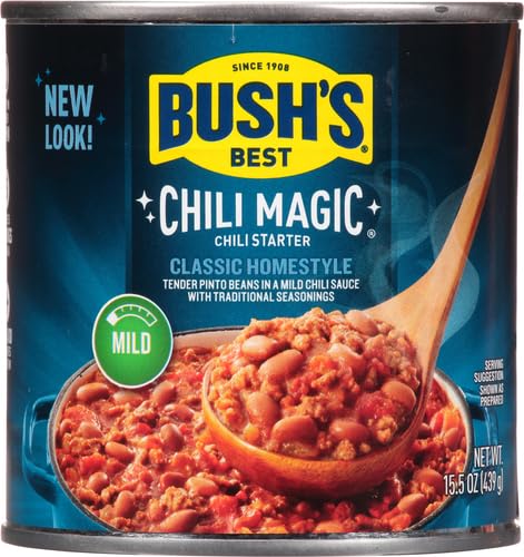 Bush's Best Chili Magic serving bowl suggests family-friendly meals ready in minutes.