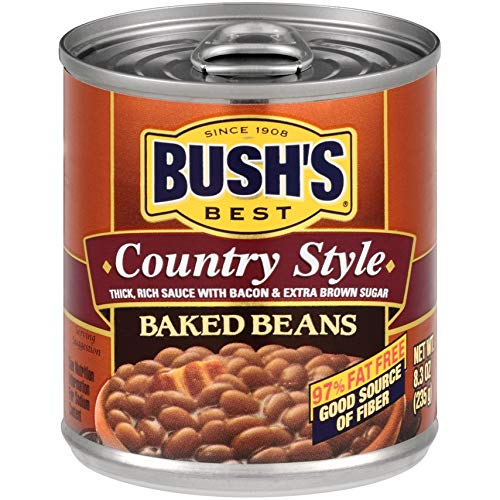 Bush's Best baked beans beside grill, a savory side for barbecues