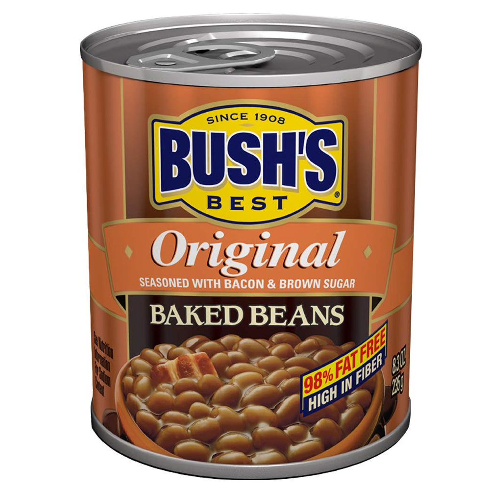 Bush's Best Country Style Baked Beans serving bowl emitting rich aroma
