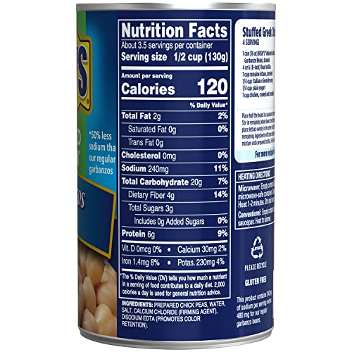 Bush's Best garbanzo beans with nutty flavor in can ideal for hearty stews.