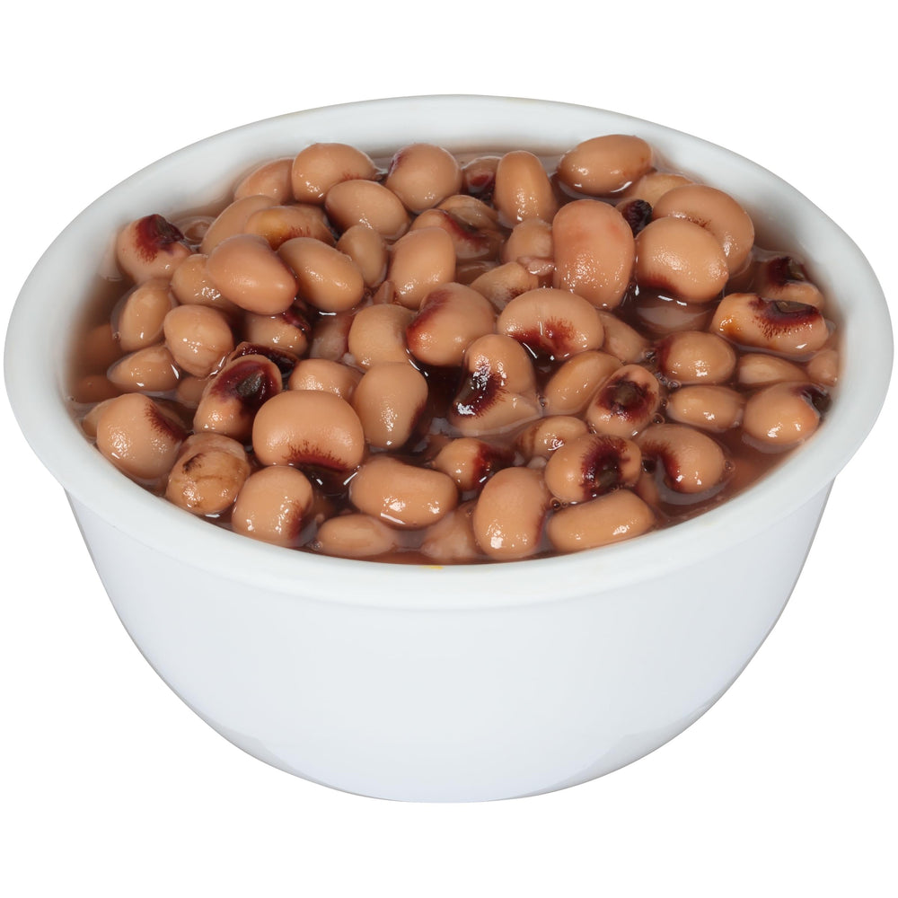 Recyclable cans highlight eco-friendly packaging for Bush's Best Purple Hull Peas.