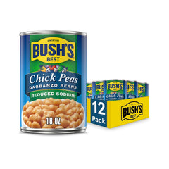 Bush's Best reduced-sodium garbanzo beans can for quick protein in meals.