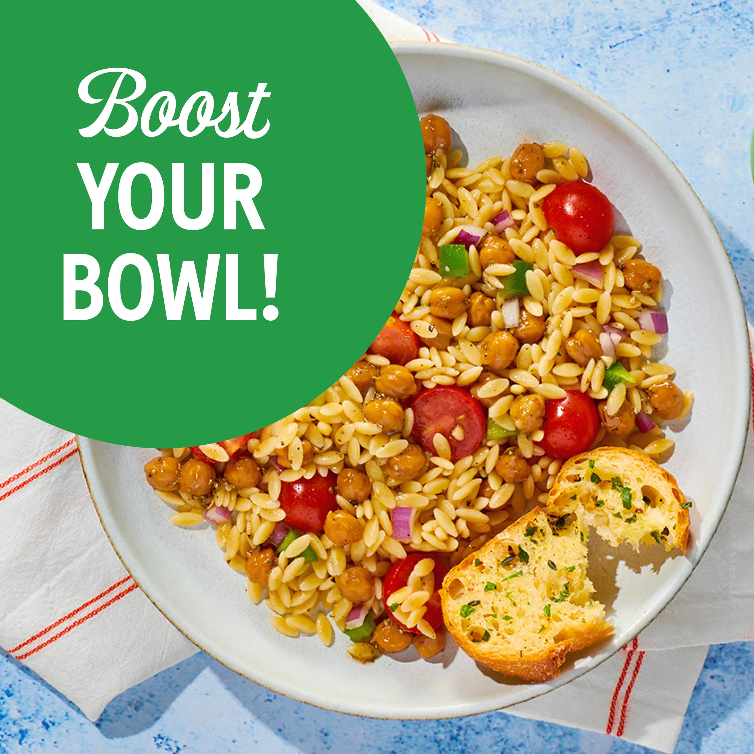 Bush's Best Rustic Tuscany Chickpeas ready-to-use, perfect for quick snacks.