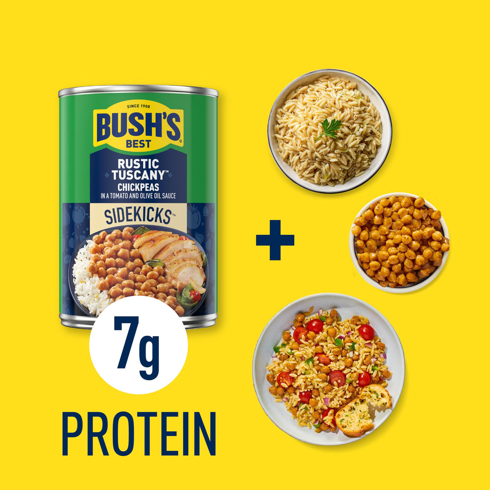 Bush's Best Rustic Tuscany Chickpeas in a wrap for a wholesome lunch.