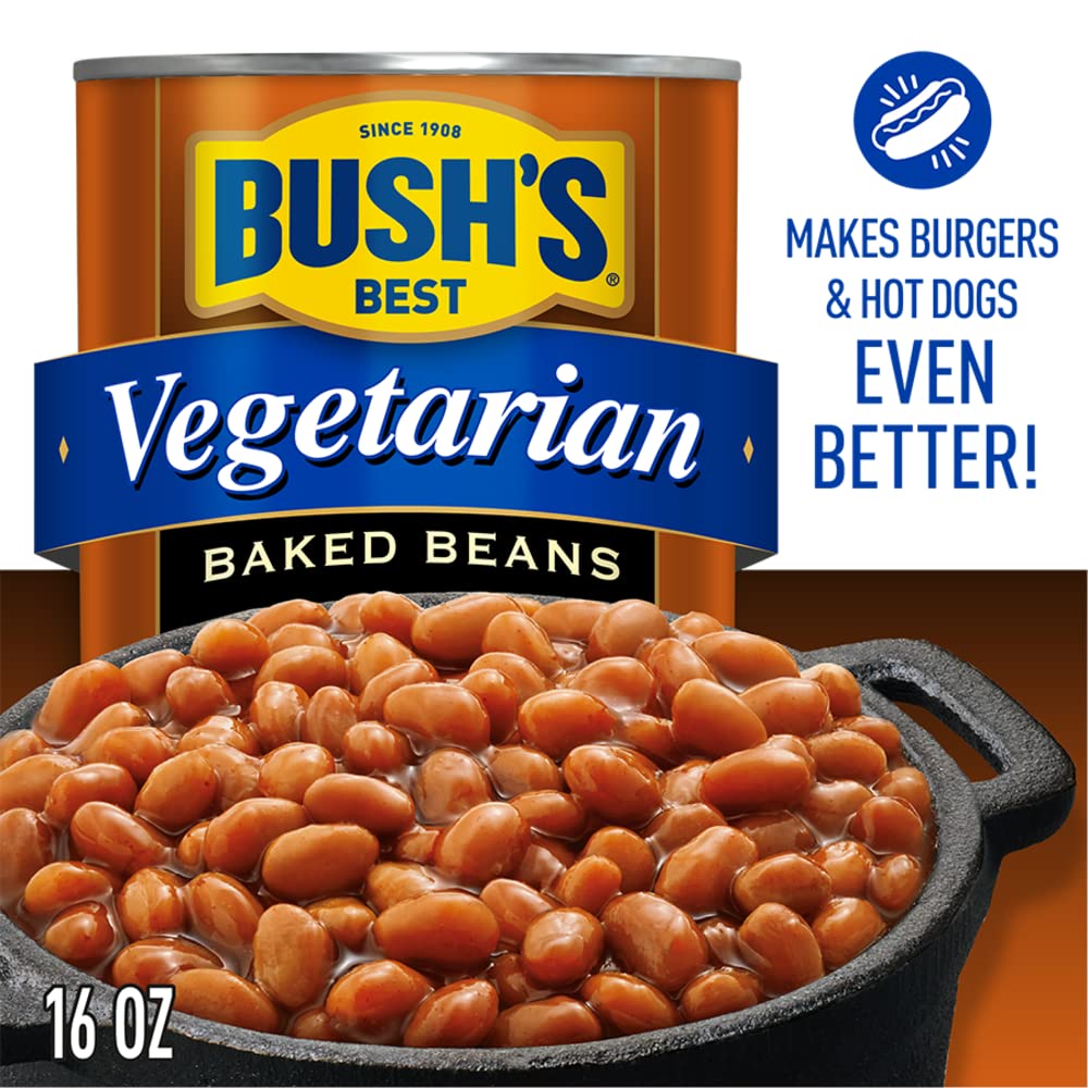Bush's Best Vegetarian Baked Beans pantry pack supports quick meals with protein and fiber.